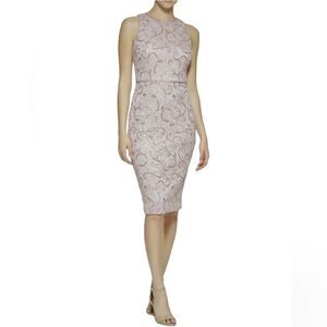 Vince Camuto Silver Gray sleeveless cocktail sheath dress size 8